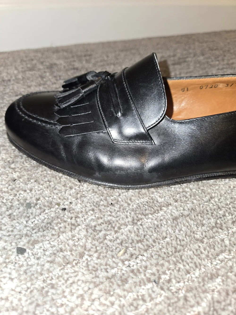 Salvatore Ferragamo Men's Black Leather Tassel SlipOn Loafer 9 EE Classic Luxury